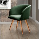 Ver imagem 2 de Poltrona Decorativa Atenas Pé Palito Para Sala De Estar, Quarto, Recepção - Veludo Verde Musgo