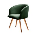 Ver imagem 1 de Poltrona Decorativa Atenas Pé Palito Para Sala De Estar, Quarto, Recepção - Veludo Verde Musgo