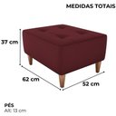 Ver imagem 3 de Puff Decorativo para Sala Piva 62x52 Cm E432 Milani Store Vermelho
