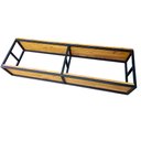 Ver imagem 7 de Nicho com Prateleiras para Livros - Estilo Industrial - Ferro e Madeira - Cores Preto e Castanheira