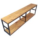 Ver imagem 1 de Nicho com Prateleiras para Livros - Estilo Industrial - Ferro e Madeira - Cores Preto e Castanheira