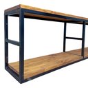 Ver mais imagens de Nicho com Prateleiras para Livros - Estilo Industrial - Ferro e Madeira - Cores Preto e Castanheira