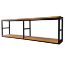 Ver imagem 2 de Nicho com Prateleiras para Livros - Estilo Industrial - Ferro e Madeira - Cores Preto e Castanheira
