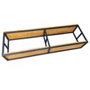 Ver imagem 3 de Nicho com Prateleiras para Livros - Estilo Industrial - Ferro e Madeira - Cores Preto e Castanheira