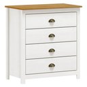 Ver imagem 1 de Cômoda para Quarto 4 Gavetas Estilo Americano 80cm Lázio F07 Branco-carvalho - Mpozenato