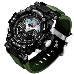 Relógio Masculino de Quartzo Esportivo Luxo Relógio Digital Verde - 1