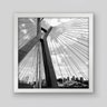 Quadro Fotografia Ponte Estaiada São Paulo - 30x30cm - Moldura Padrão Branco - 1