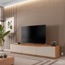 Ver imagem 3 de Rack Eros 1.80 Cedro Off White 1 Gavetas Casa D Móveis Sala