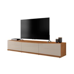 Rack Eros 1.80 Cedro Off White 1 Gavetas Casa D Móveis Sala - 1