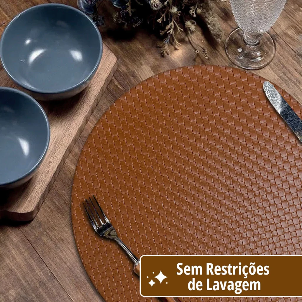 8 Jogo Americano Redondo Sousplat Mesa Posta Luxo Trm Ca - 5