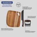 Ver imagem 4 de Jogo Churrasco Tramontina Churrasco Black Lâminas Aço Inox Escurecido Cabos Madeira Tabua 3 Peças