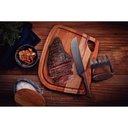 Ver imagem 2 de Jogo Churrasco Tramontina Churrasco Black Lâminas Aço Inox Escurecido Cabos Madeira Tabua 3 Peças