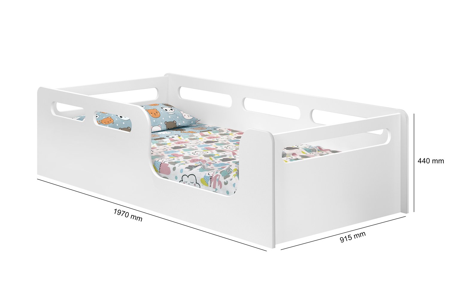 Cama Montessori Solteiro Branca Planet - 2