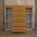Ver imagem 5 de Cômoda Divino 2 Portas 5 Gavetas 100% Mdf Cinamomo - Panorama Móveis