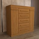 Ver imagem 6 de Cômoda Divino 2 Portas 5 Gavetas 100% Mdf Cinamomo - Panorama Móveis