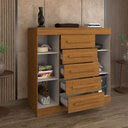 Ver imagem 3 de Cômoda Divino 2 Portas 5 Gavetas 100% Mdf Cinamomo - Panorama Móveis