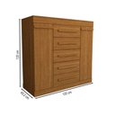 Ver imagem 4 de Cômoda Divino 2 Portas 5 Gavetas 100% Mdf Cinamomo - Panorama Móveis