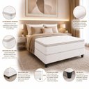 Ver imagem 3 de Cama Box King Molas Ensacadas 198x198cm Moscou Branco Topázio