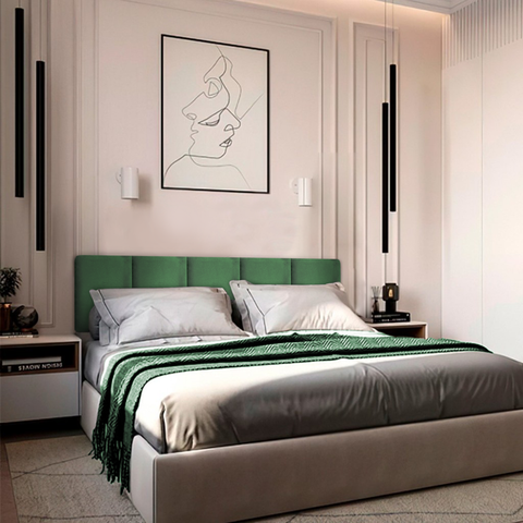 Kit 5 Módulos de Cabeceira Cama Box Casal Estofada Modulada 1,50mx40cm