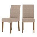 Ver imagem 1 de Kit 2 Cadeiras de Jantar Estofadas Jade Poliman Móveis Carvalho/fendi