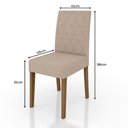 Ver imagem 3 de Kit 2 Cadeiras de Jantar Estofadas Jade Poliman Móveis Carvalho/fendi