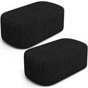 Ver imagem 1 de Kit 02 Puffs Decorativos Orgânico para Living Quarto 100cm Doha W01 Linho Chumbo - Lyam Decor