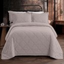 Ver imagem 1 de Kit Colcha King Size Urban Linen Bege Textura Linho 3 Peças Rozac