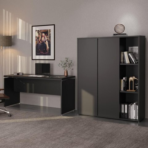 Conjunto de Escritório Office 2 Peças Mesa Armário Alto Oslo