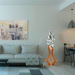 Vaso de Chão Decorativo Grande Ana Maria Mdf:mdf Cru/kit com 3 - 90x28cm, 75x23cm e 60x18cm - 2