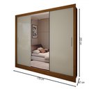 Ver imagem 4 de Guarda-roupa Casal Colie Slim 3 Portas com Espelho Cinamomo/off White - Panorama Móveis