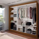 Ver imagem 2 de Guarda-roupa Casal Colie Slim 3 Portas com Espelho Cinamomo/off White - Panorama Móveis