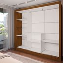 Ver imagem 5 de Guarda-roupa Casal Colie Slim 3 Portas com Espelho Cinamomo/off White - Panorama Móveis