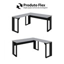Ver imagem 4 de Escrivaninha em L Industrial 150 cm X 150 cm Escritório Corporativo F5 Office Cor:Louro Preto com