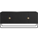 Ver imagem 7 de Aparador Buffet para Sala de Jantar 4 Portas Industrial 180cm Alek A03 Nero Preto - Lyam Decor