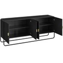 Ver mais imagens de Aparador Buffet para Sala de Jantar 4 Portas Industrial 180cm Alek A03 Nero Preto - Lyam Decor