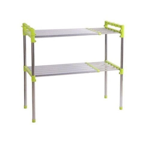Prateleira Inox Organizador de Cozinha Banheiro Estante Ajustavel Multifuncional Microondas Sapateir