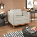 Ver imagem 3 de Kit Sofá 3 Lugares e 2 Poltronas Europa 180 cm Estilo Conforto e Elegância Linho Bege - ADJ Decor