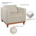 Ver imagem 7 de Kit Sofá 3 Lugares e 2 Poltronas Europa 180 cm Estilo Conforto e Elegância Linho Bege - ADJ Decor
