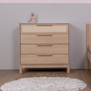 Ver imagem 5 de Cômoda Infantil Indy 4 Gavetas em MDF Carvalho Malva com Palha Ratan