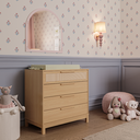 Ver imagem 4 de Cômoda Infantil Indy 4 Gavetas em MDF Carvalho Malva com Palha Ratan