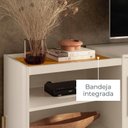 Ver mais imagens de Rack com Painel Ripado MDF Piso Teto para TV até 75 Polegadas 238x244cm Cinamomo e Off White Orla