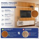 Ver imagem 5 de Rack com Painel Ripado MDF Piso Teto para TV até 75 Polegadas 238x244cm Cinamomo e Off White Orla