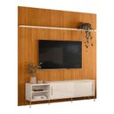 Ver imagem 3 de Rack com Painel Ripado MDF Piso Teto para TV até 75 Polegadas 238x244cm Cinamomo e Off White Orla
