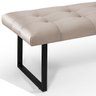 Banco Puff Estofado Decorativo Pés Industrial Dacar 1.30cm Linho Bege - 3