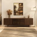 Ver imagem 1 de Rack Aparador para Sala Tv 75 Madeira 180 Cm Cor Imbuia Linn