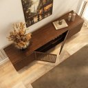 Ver imagem 5 de Rack Aparador para Sala Tv 75 Madeira 180 Cm Cor Imbuia Linn