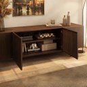 Ver imagem 6 de Rack Aparador para Sala Tv 75 Madeira 180 Cm Cor Imbuia Linn