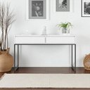 Ver imagem 1 de Aparador Buffet Industrial 2 Gavetas MDF-MDP 110cm Branco Mais de Casa