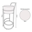 Ver imagem 4 de Kit 2 Banquetas Alta Redonda Base Dourada Veludo - Rose