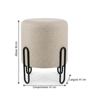 Ver imagem 3 de Puff Banqueta Decorativo com Base de Metal Ferro e Tecido em Linho - Bege/Preto